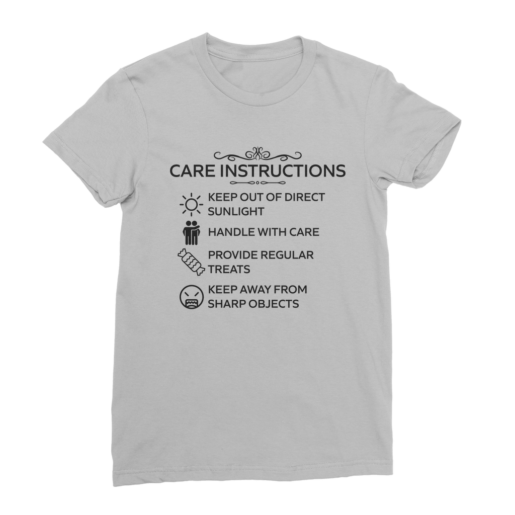 Unisex classic tee with care label graphic in black