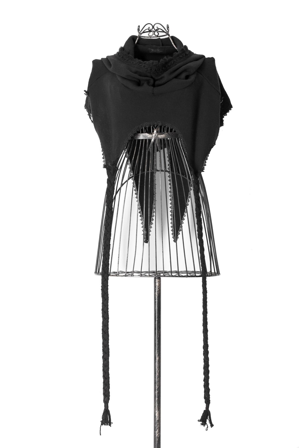 Punk Rave Morana Distressed Hooded Knit Cloak