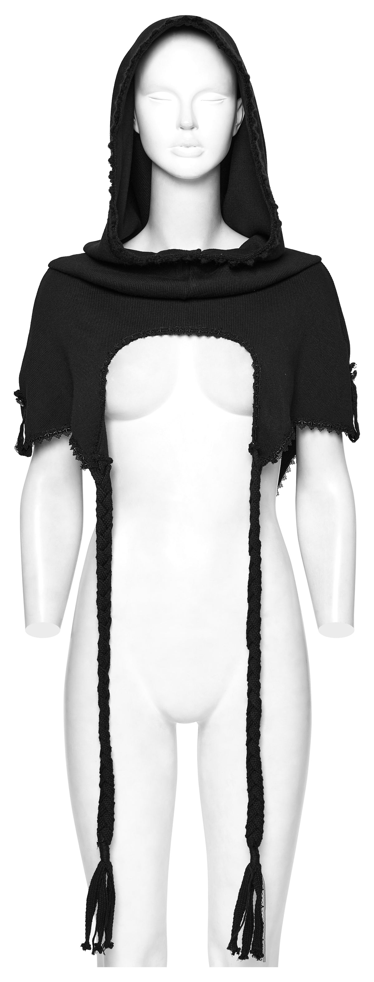 Punk Rave Morana Distressed Hooded Knit Cloak