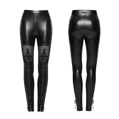 Punk Rave Hecate Faux Leather Mesh Leggings