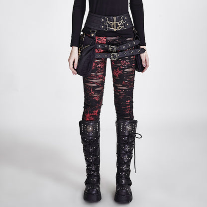 Punk Rave Scars Broken Mesh Leggings