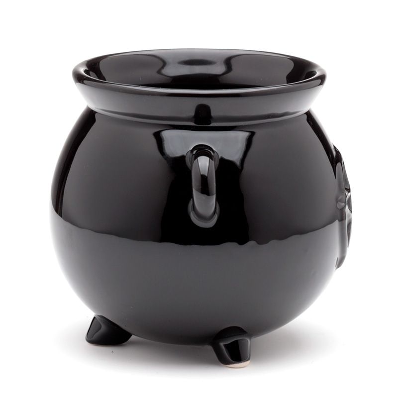 Gothic Gifts cauldron shaped indoor planter black ceramic pentagram plant pot