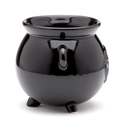 Gothic Gifts cauldron shaped indoor planter black ceramic pentagram plant pot