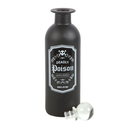 Gothic Gifts Deadly Poison frosted glass potion bottle with vintage label gothic apothecary decor