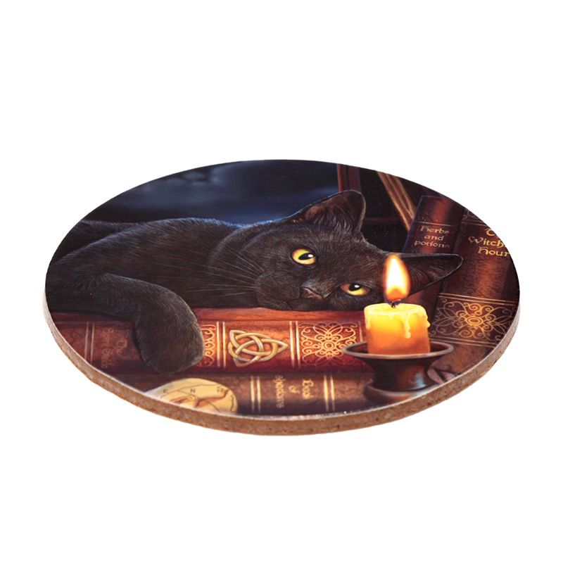 Gothic Gifts Lisa Parker magical cat potion cork coaster fantasy cat design