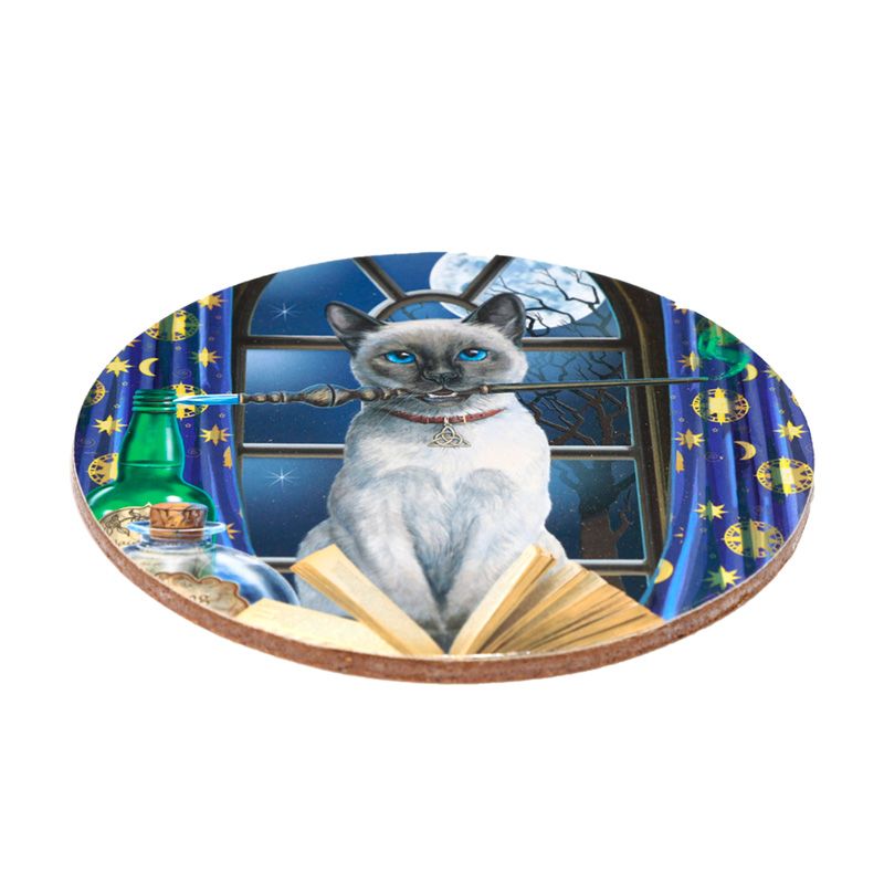 Gothic Gifts Lisa Parker wizard cat cork coaster magical cat drink coaster