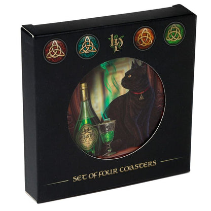 Gothic Gifts Lisa Parker Magic Cats cork coasters gift box gothic cat coaster set