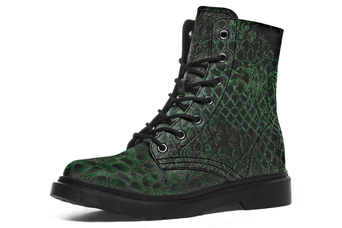 Shedding Skin dragon artwork vegan combat boots