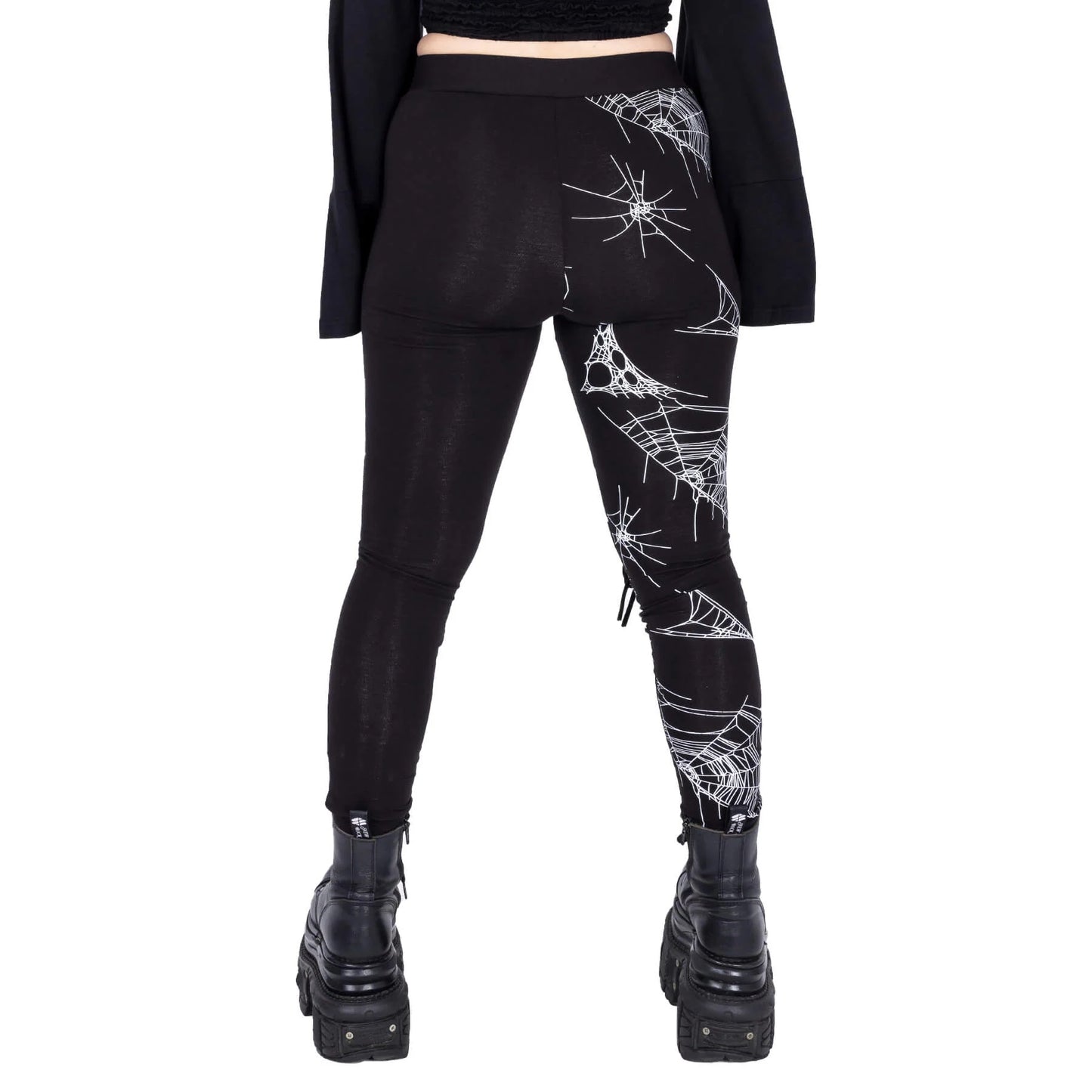 Heartless Arhana spiderweb leggings back view gothic alternative leggings
