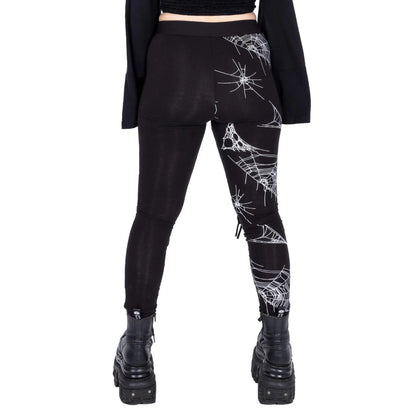 Heartless Arhana spiderweb leggings back view gothic alternative leggings