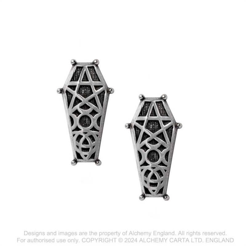 Alchemy Gothic Hex Coffin Earrings - Kate's Clothing