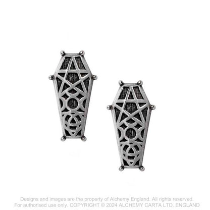 Alchemy Gothic Hex Coffin Earrings - Kate's Clothing