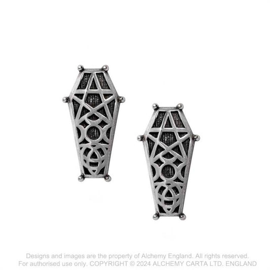 Alchemy Gothic Hex Coffin Earrings - Kate's Clothing