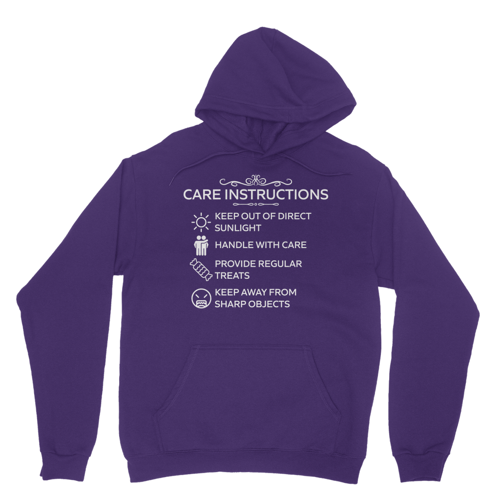 Ethical classic hoodie with cheeky printed label design