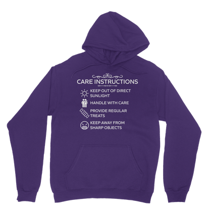 Ethical classic hoodie with cheeky printed label design