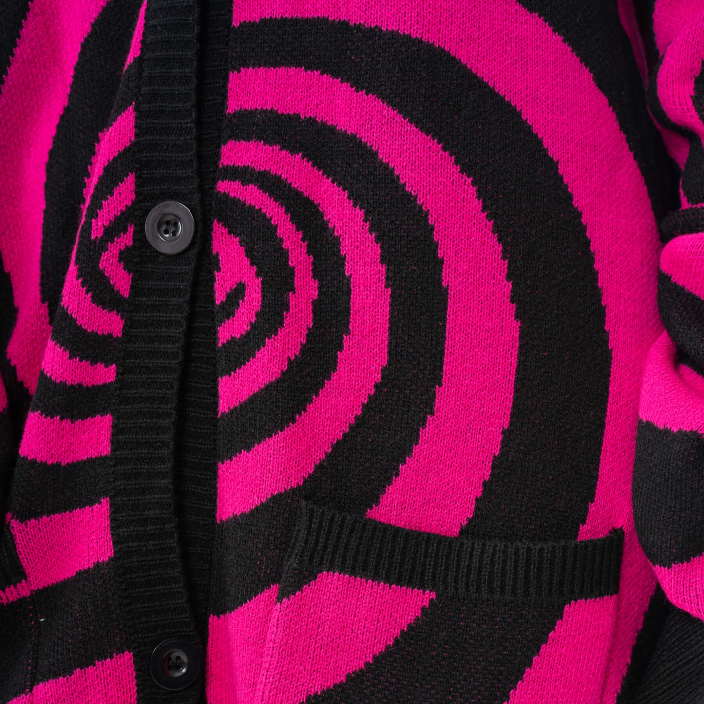 Vixxsin Black and Hot Pink Hypno Cardigan - Kate's Clothing