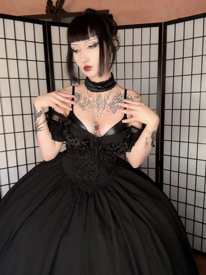 Punk Rave Lilith Goth Maxi Dress, view 5