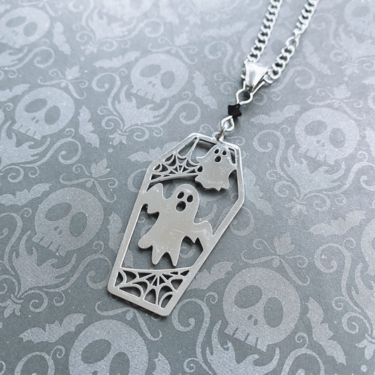 Simply Gothic Ghost Coffin Necklace - Kate's Clothing