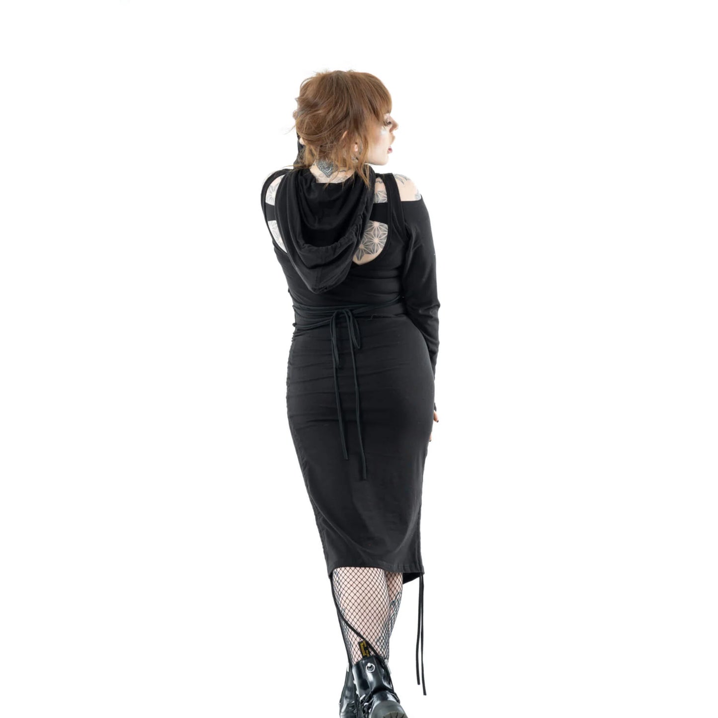 Poizen Industries Adjustable Hooded Jorie Dress - Kate's Clothing