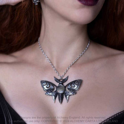 Alchemy Gothic Lunar Moth Necklace - Kate's Clothing