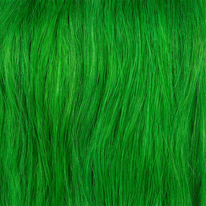 Manic Panic Forest Nymph Green hair colour result vibrant emerald green dyed hair close up