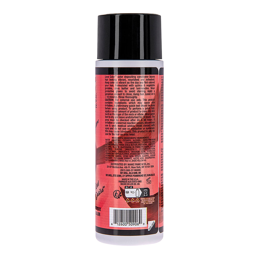 Manic Panic Red Desire Love colour conditioner bottle bright crimson red hair colour conditioner formula