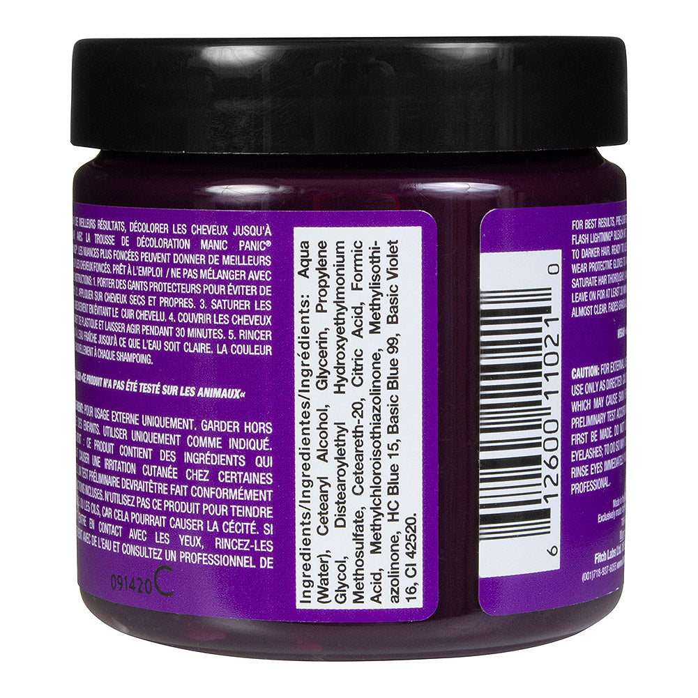 Manic Panic Classic Cream Hair Colour - Plum Passion back- Kate's Clothing