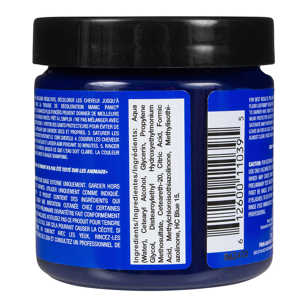 Manic Panic Rockabilly Blue jar back - blue semi permanent hair dye 118ml vegan