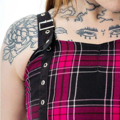Heartless Marta Dress- Dark Pink Check - Kate's Clothing