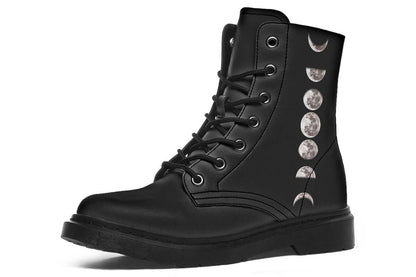 Lace-up goth boots with moon phase design