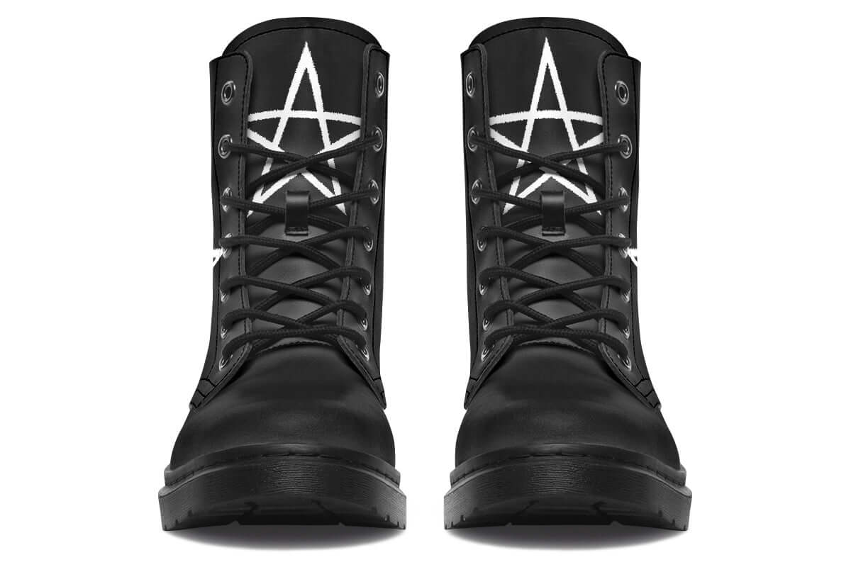 Vegan goth boots with mystical star print