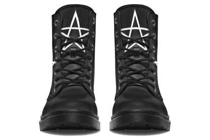 Vegan goth boots with mystical star print