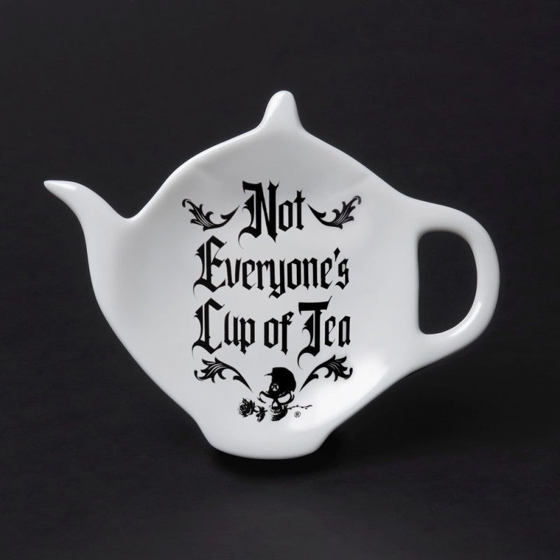 Alchemy Gothic Not Everyone's Cup of Tea Tea Bag Holder Spoon Rest Gothic Bone China Gift
