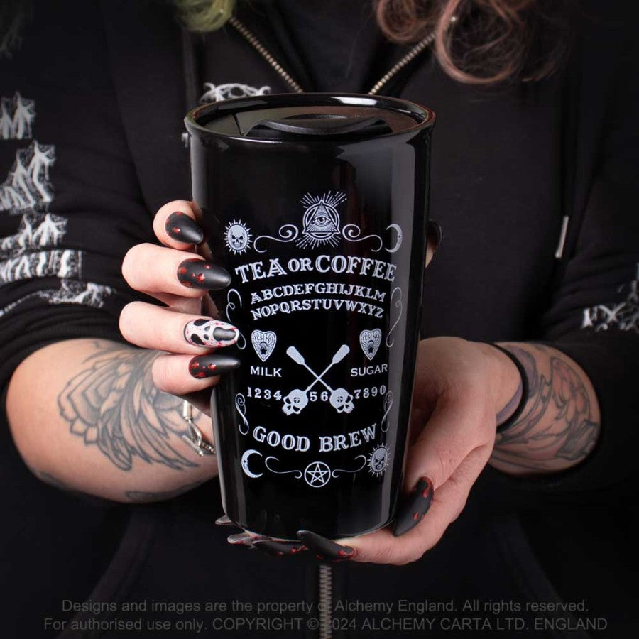 Alchemy Gothic Ouija Good Brew Ceramic Travel Mug - Kate's Clothing