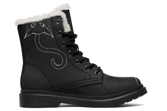 Gothic kitten fleece lined winter boots