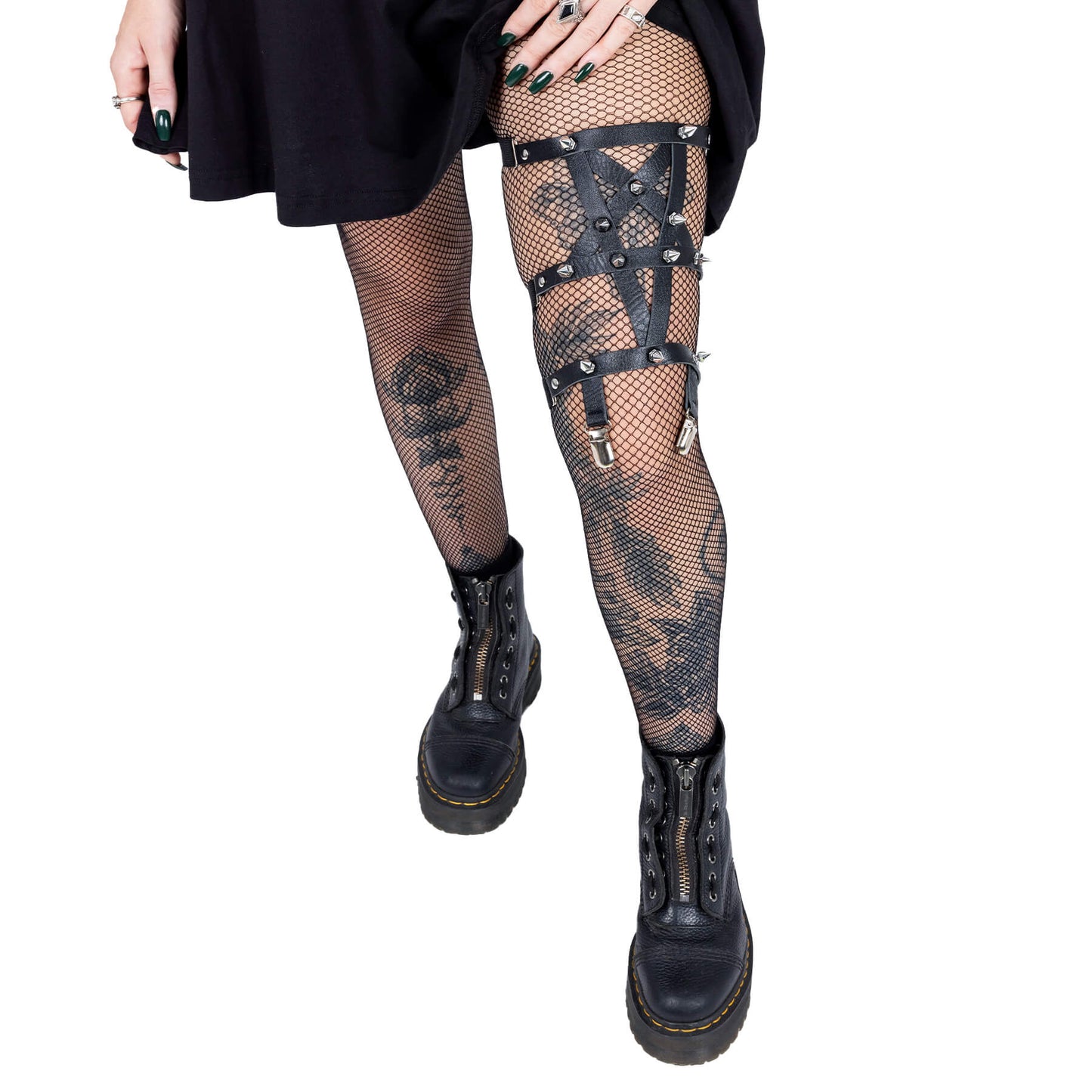 Heartless Pentagram Thigh Harness Garter - Kate's Clothing