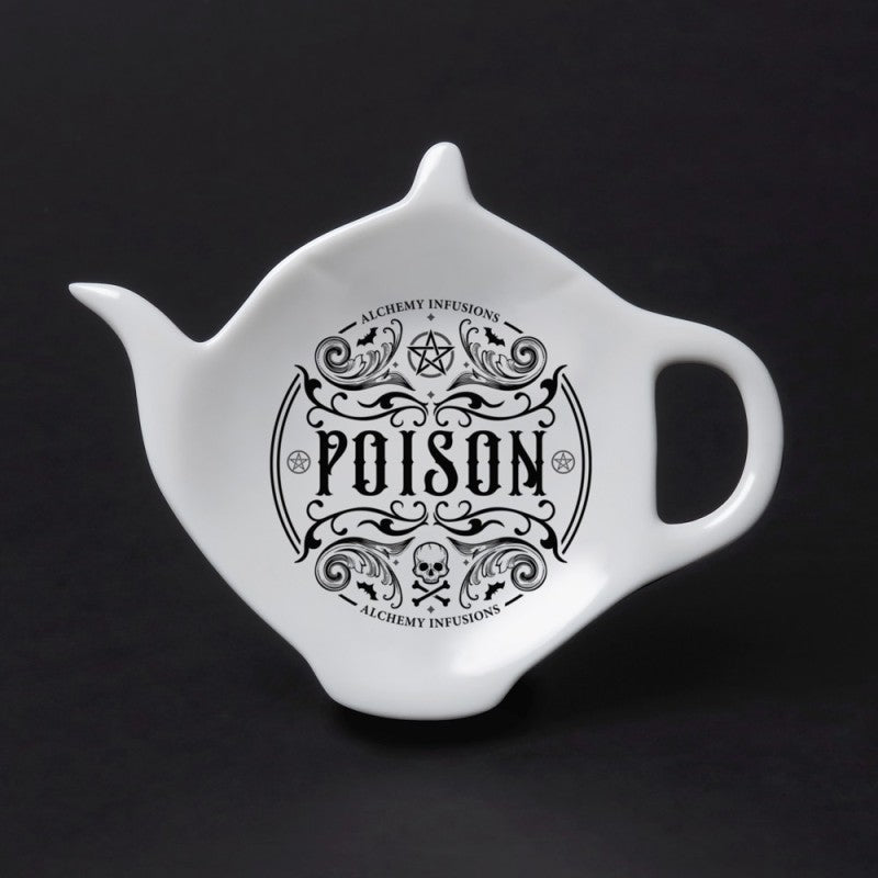 Alchemy Gothic Poison Tea Bag Holder Spoon Rest Gothic Apothecary Bone China Gift