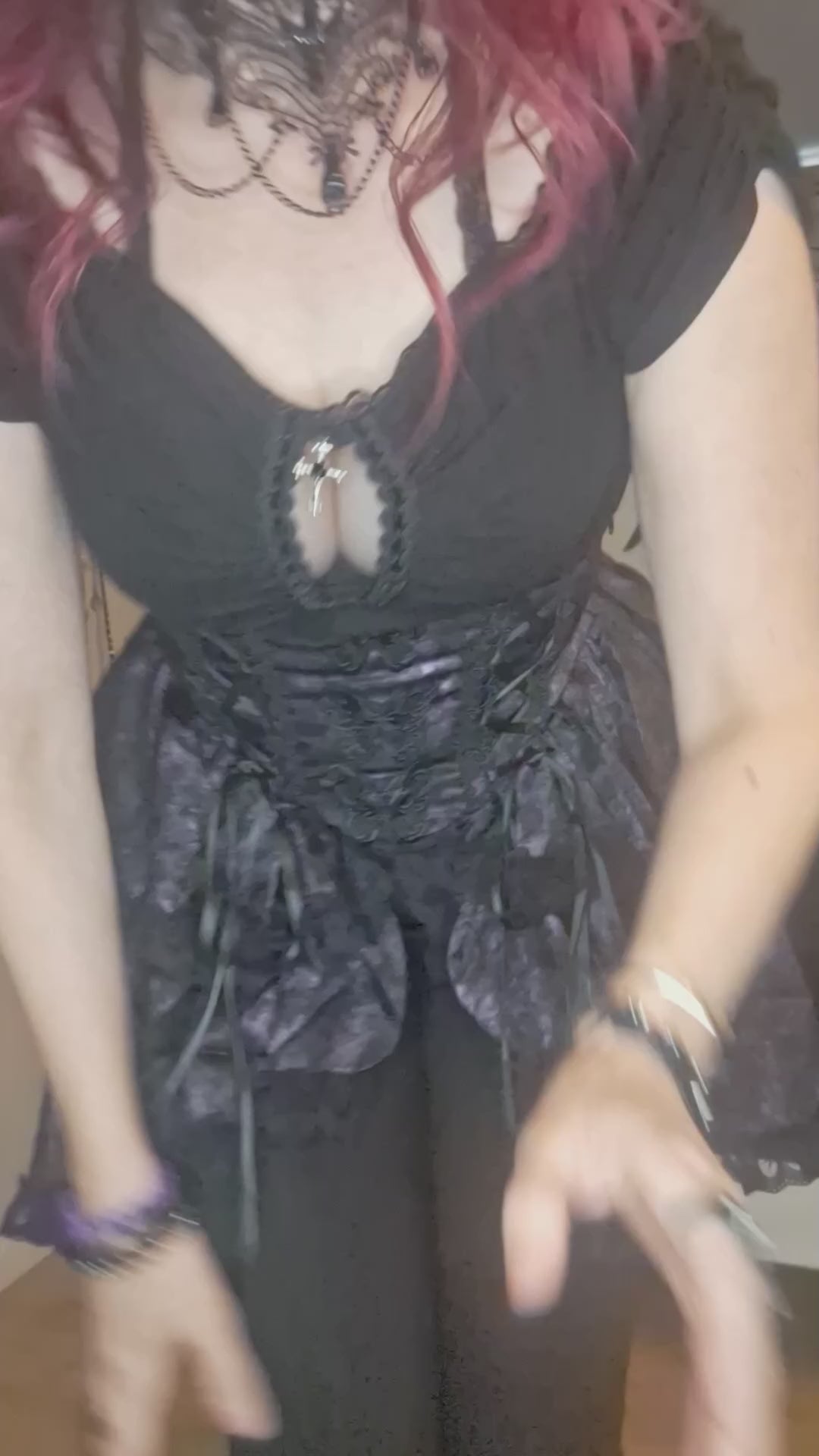 Kate showcasing the Dark in Love Coffin Top and Butterfly skirt