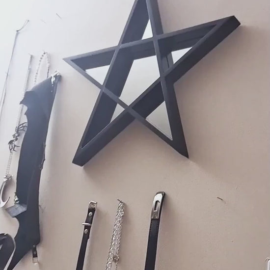 Gothic Gifts Pentagram Framed Mirror Sped Up