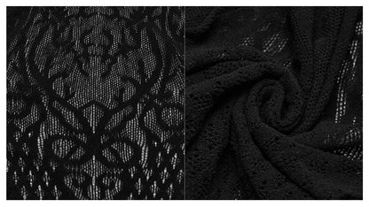 Punk Rave Ansley fitted mesh dress lace pattern detail gothic mesh fabric close up
