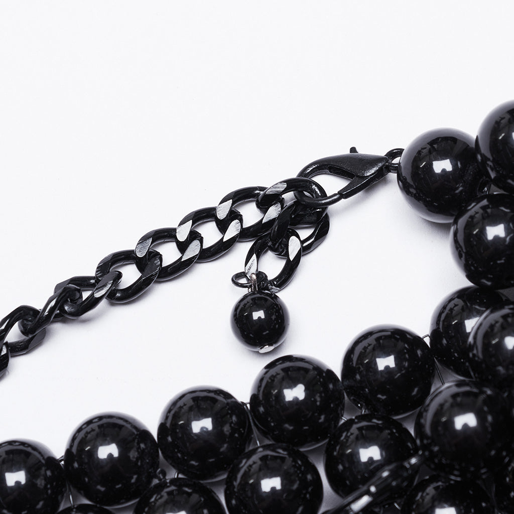 Punk Rave Aphrodite gothic beaded necklace close up bead texture detail