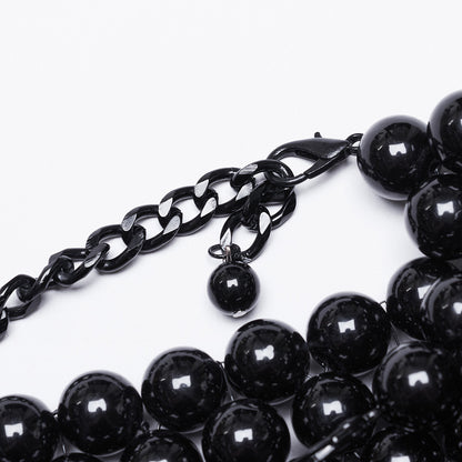 Punk Rave Aphrodite gothic beaded necklace close up bead texture detail