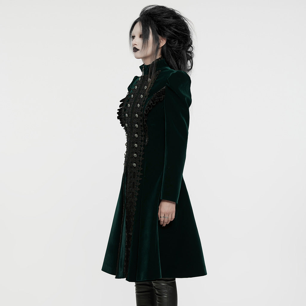 Punk Rave Aviara gothic velvet coat elegant flared silhouette sid