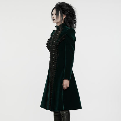 Punk Rave Aviara gothic velvet coat elegant flared silhouette sid