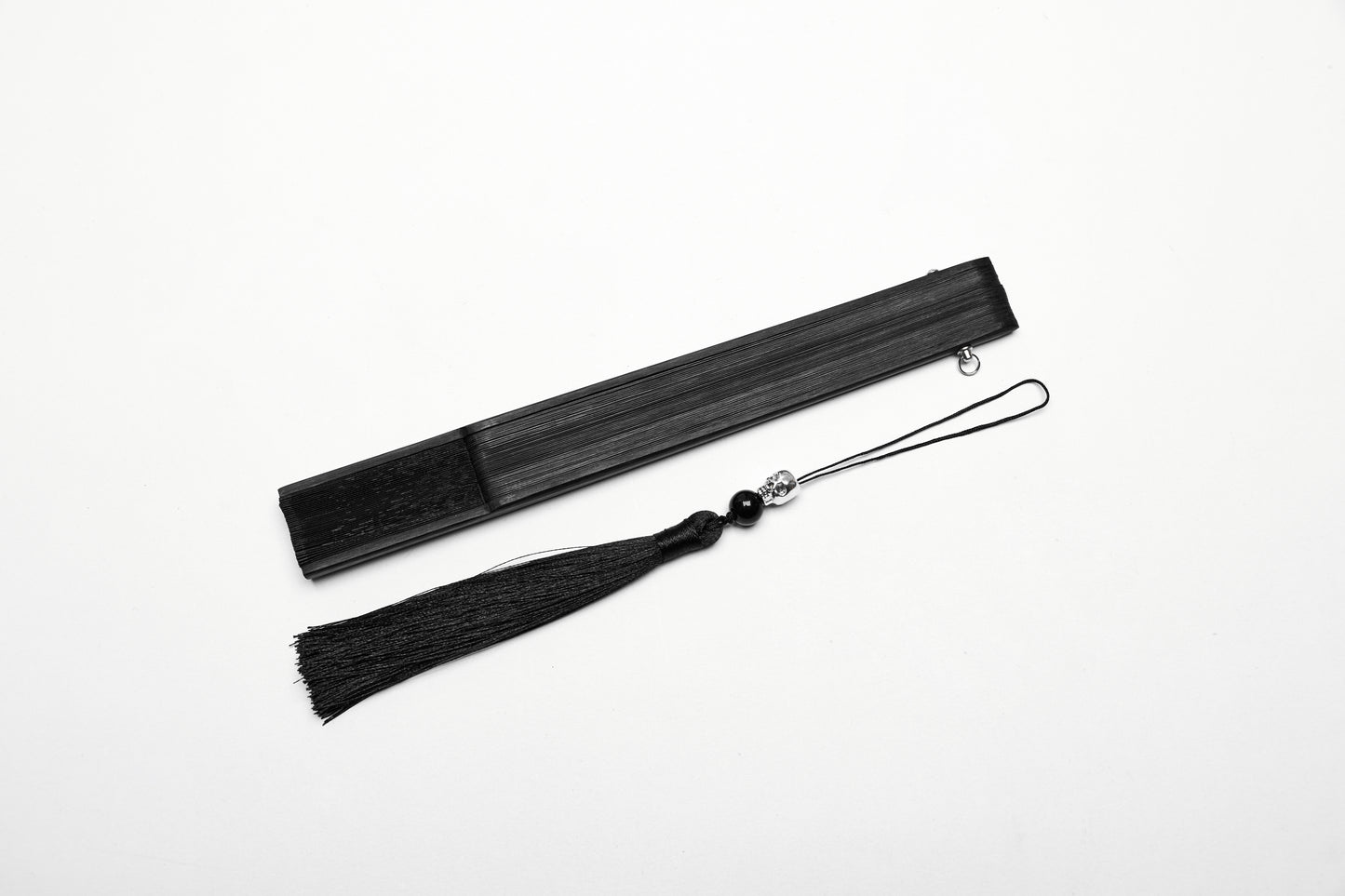 Punk Rave Delaney hand fan strap and charm detail gothic accessory close-up