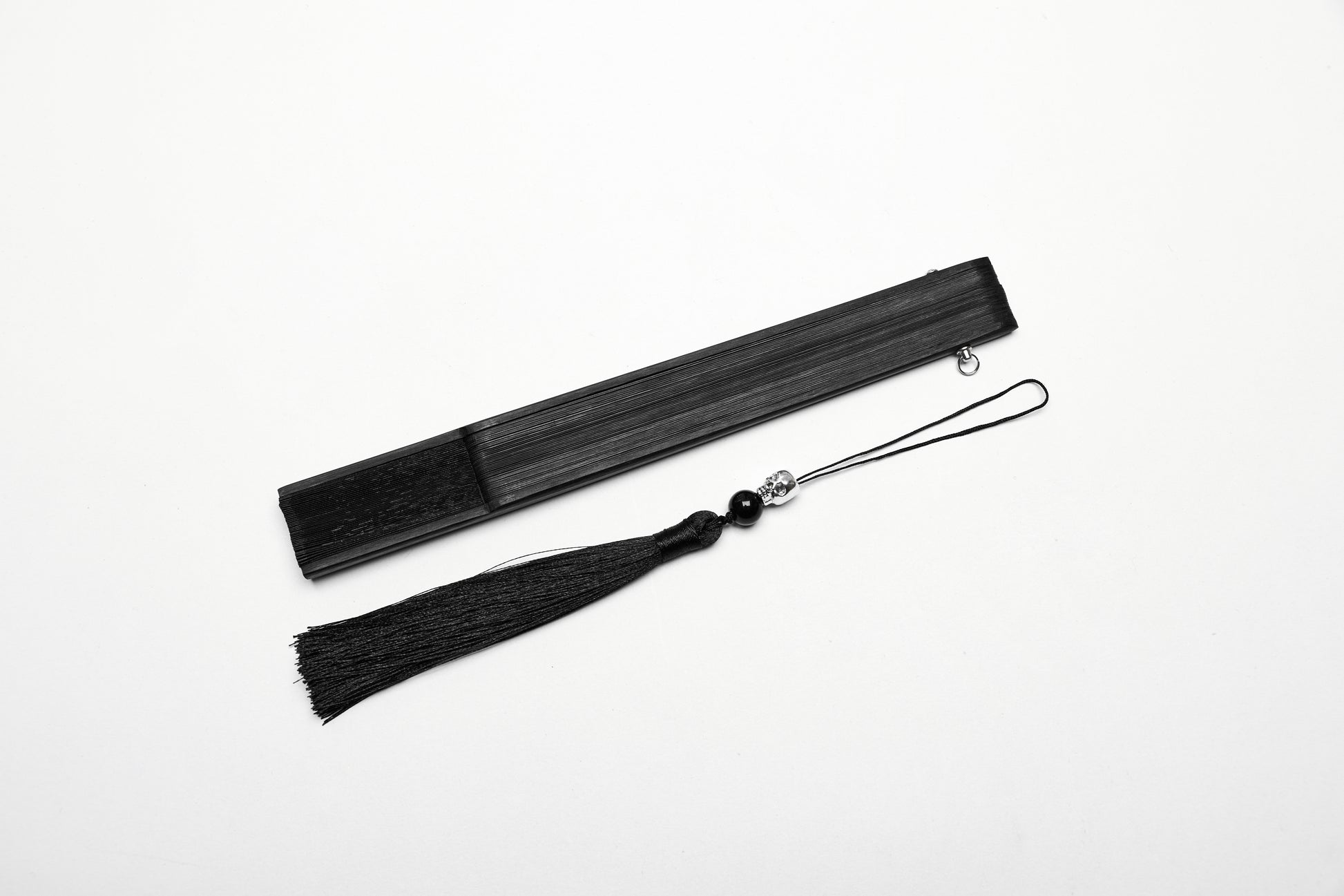 Punk Rave Delaney hand fan strap and charm detail gothic accessory close-up