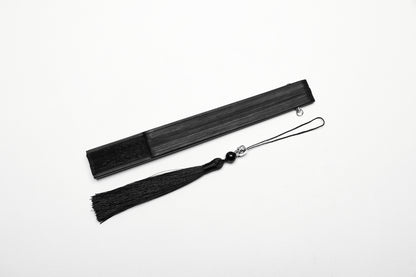 Punk Rave Delaney hand fan strap and charm detail gothic accessory close-up