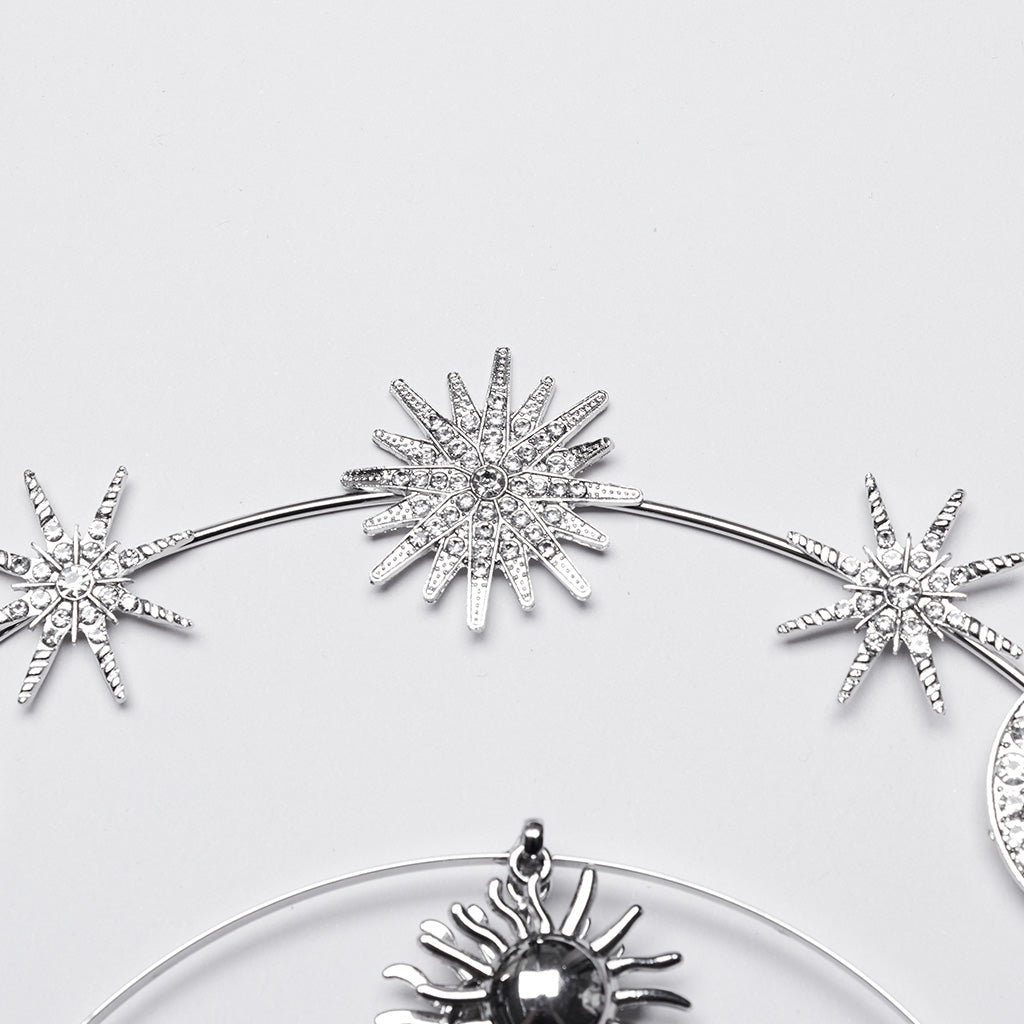 Punk Rave Estrella tiara sun charm detail stainless steel celestial jewell