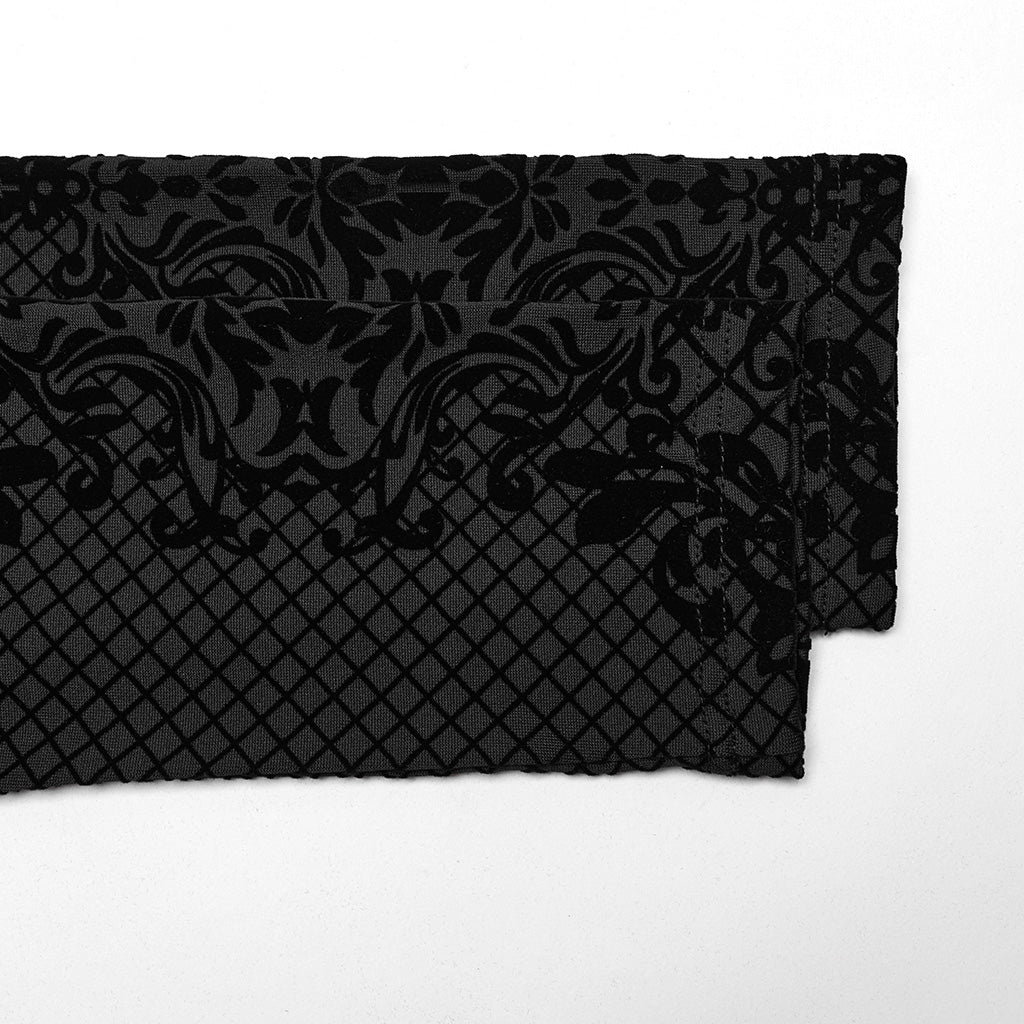 Punk Rave Evonne black flocked mesh fabric texture gothic velvet mesh material