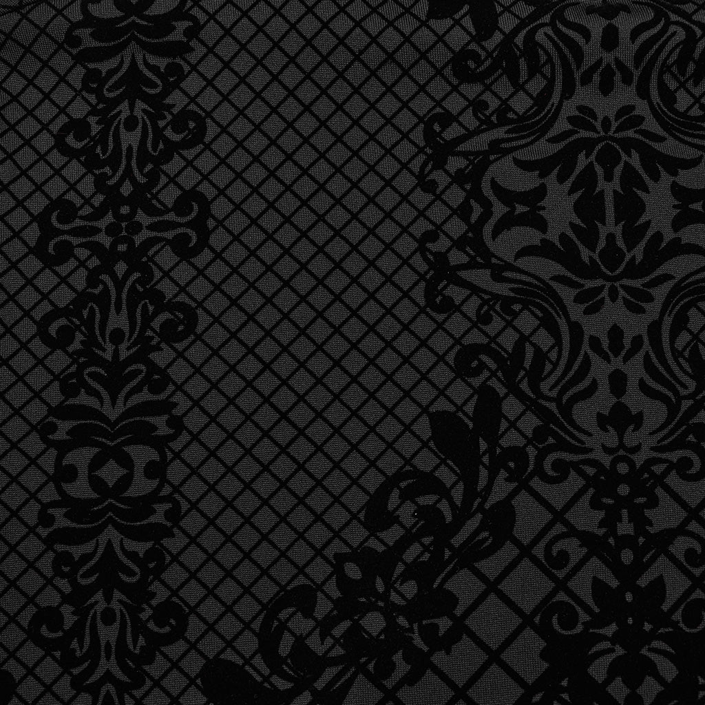 Punk Rave Evonne gothic flocked mesh top floral velvet pattern close up detail